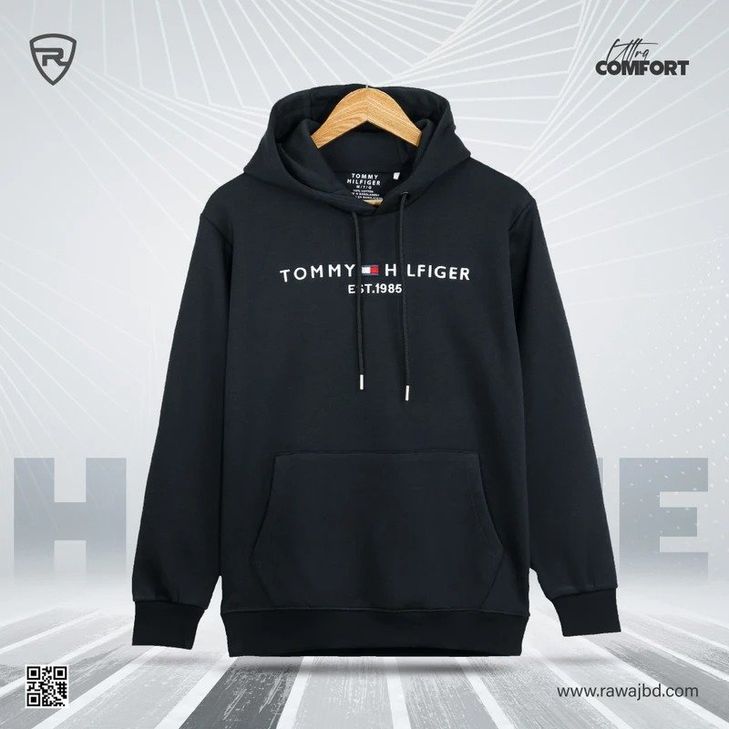 download (3) Premium Hoodie Tommy Black - Image 1
