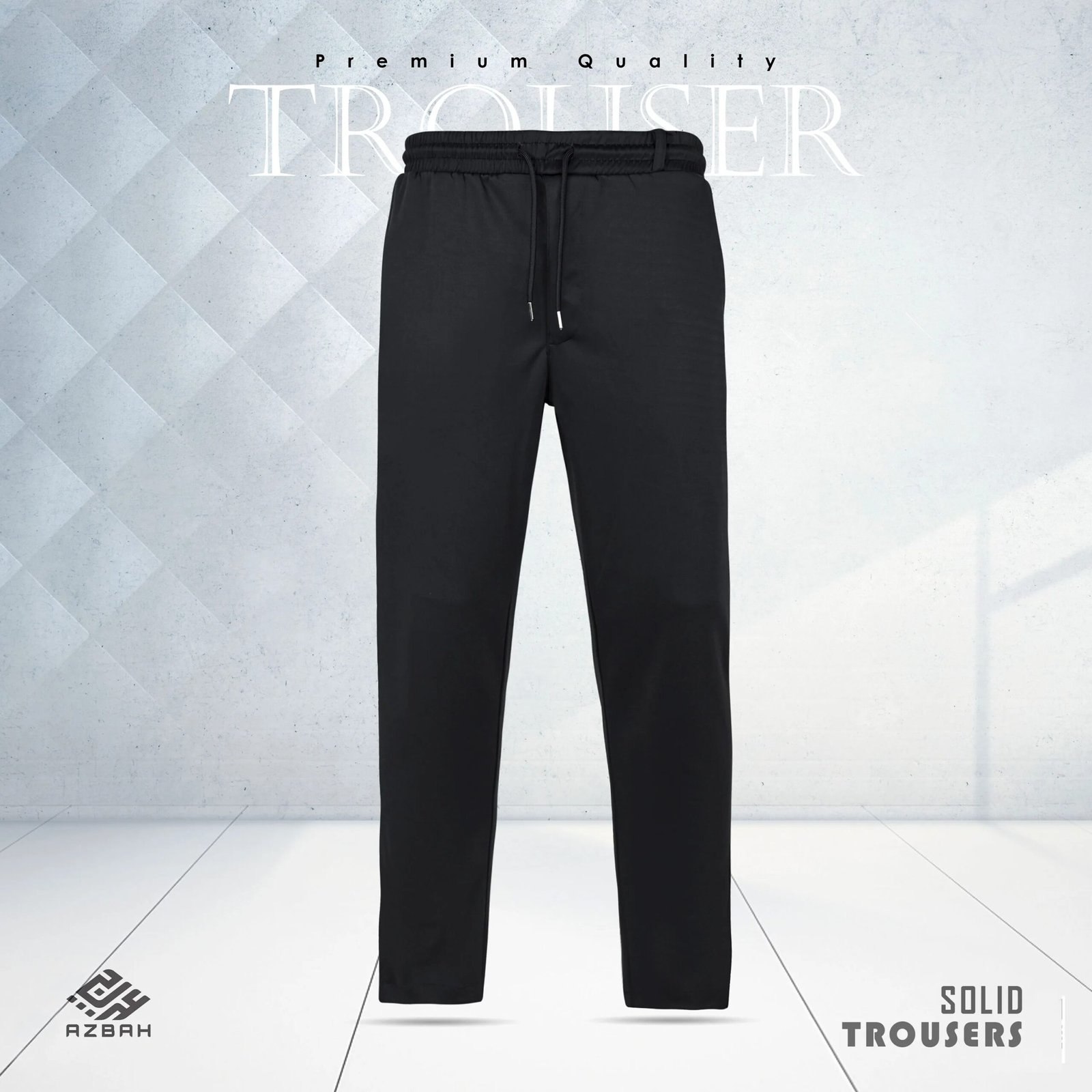 download (48) Premium Solid Trouser Black - Image 2