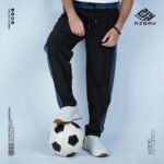 Premium panel trouser-Black & brown - Image 2