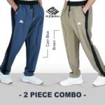 Premium panel trouser-cyan blue & brown