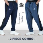Premium panel trouser-Navy & cyan blue
