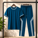 Premium T-Shirt And Trouser Set- Bottle Green